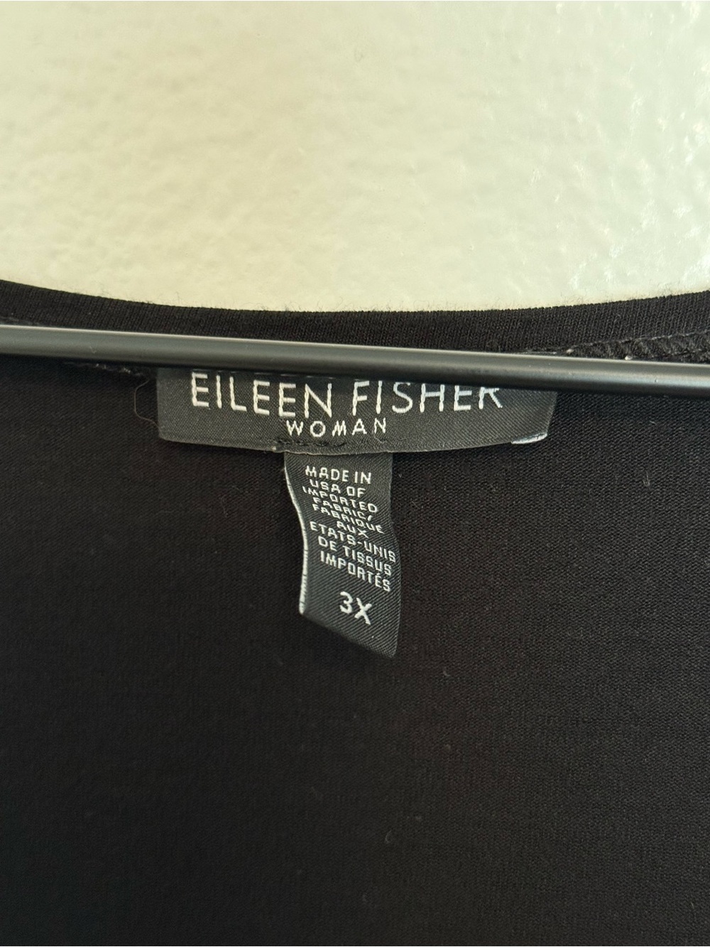 Eileen Fisher - Viscose Jersey Knit Crew Neck Elbow Sleeve Black Tunic Top - 3X - Picture 4 of 13